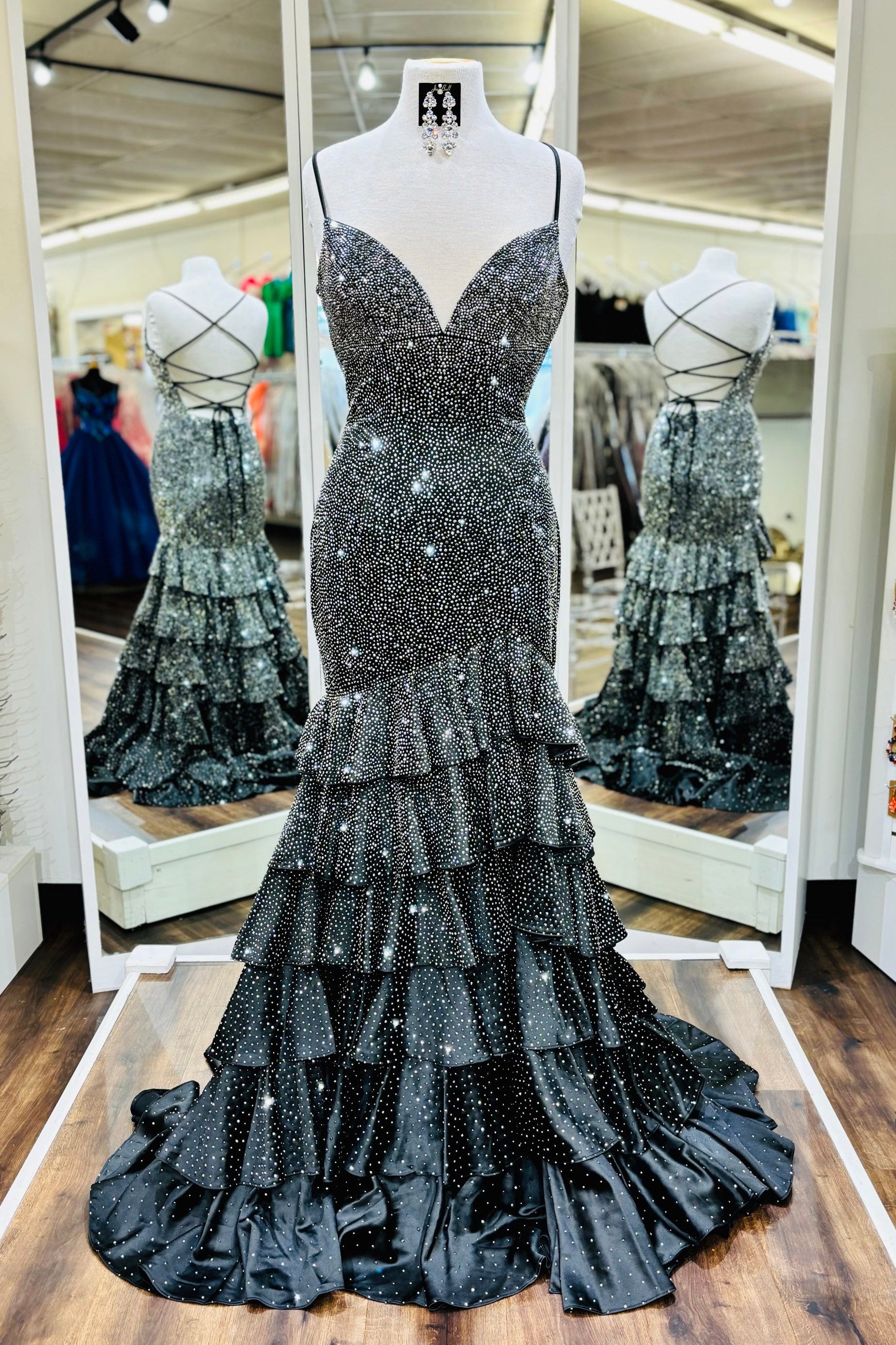 Sherri Hill 56529 Black/Silver
