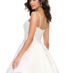 Ashley Lauren 4780 White Cocktail / Homecoming Dress with no sparkle