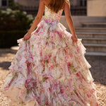 Sherri Hill 57693 Ivory/Pink/Green Print