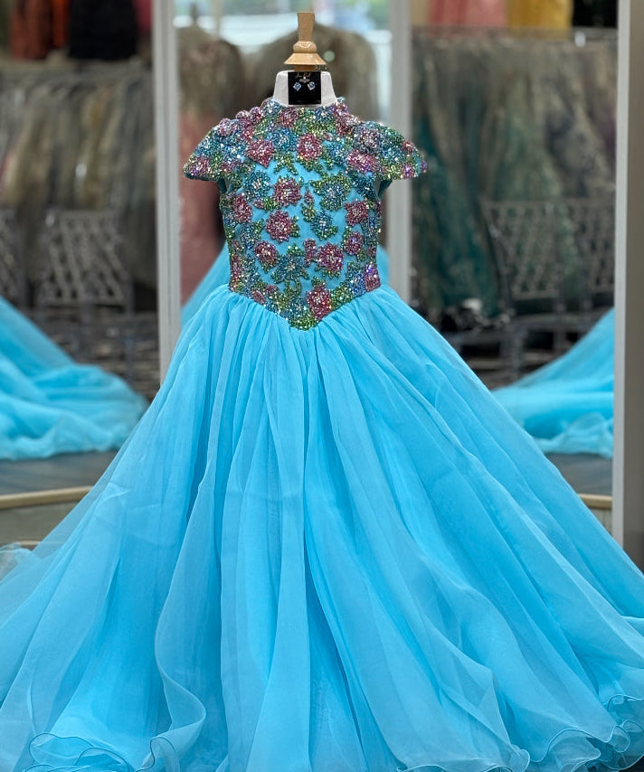 Sherri Hill K67111 Aqua/Pink AB