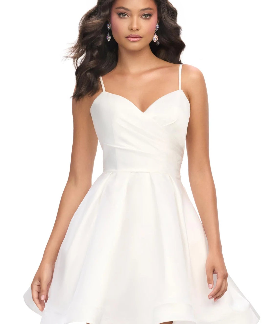 Ashley Lauren 4780 White Cocktail Dress 