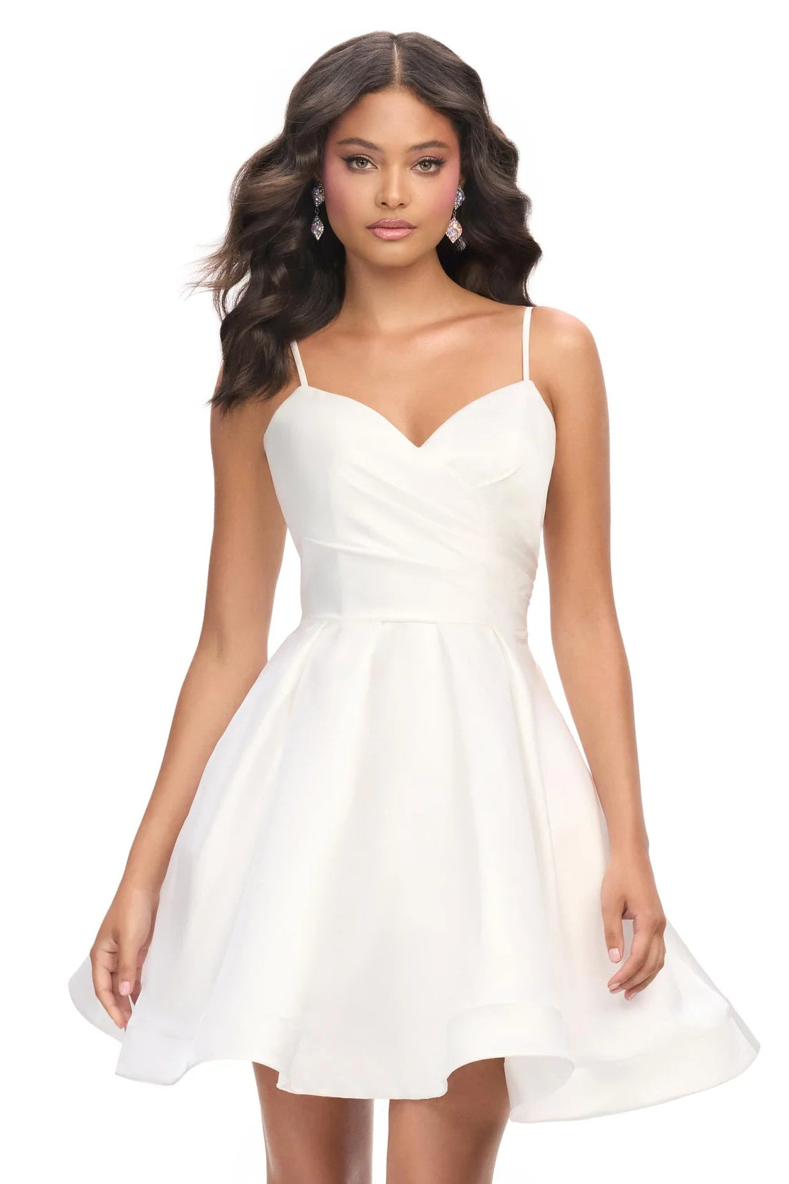 Ashley Lauren 4780 White Cocktail Dress 
