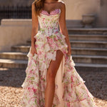 Sherri Hill 57693 Ivory/Pink/Green Print