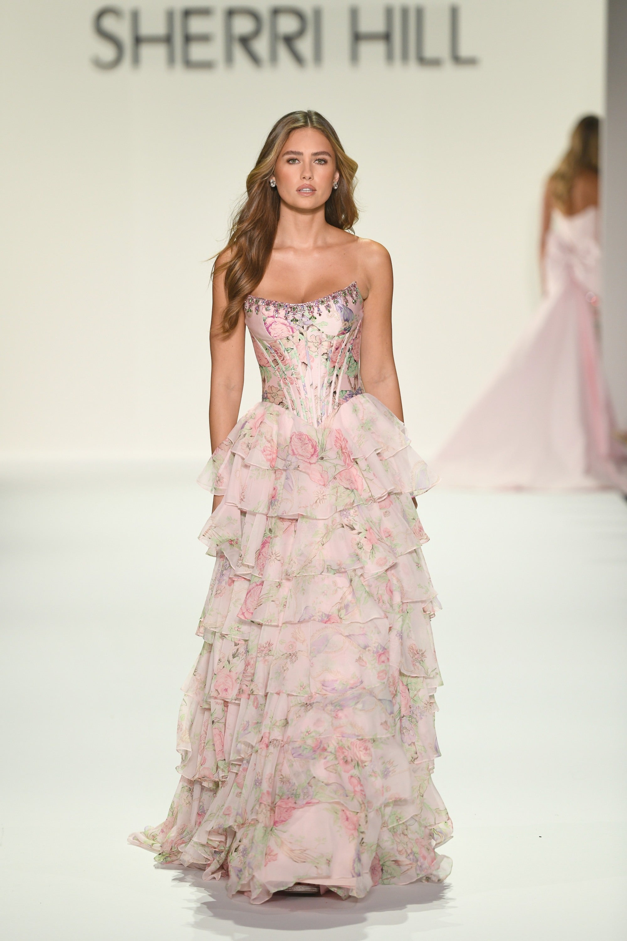 Sherri Hill 57727 Pink Print