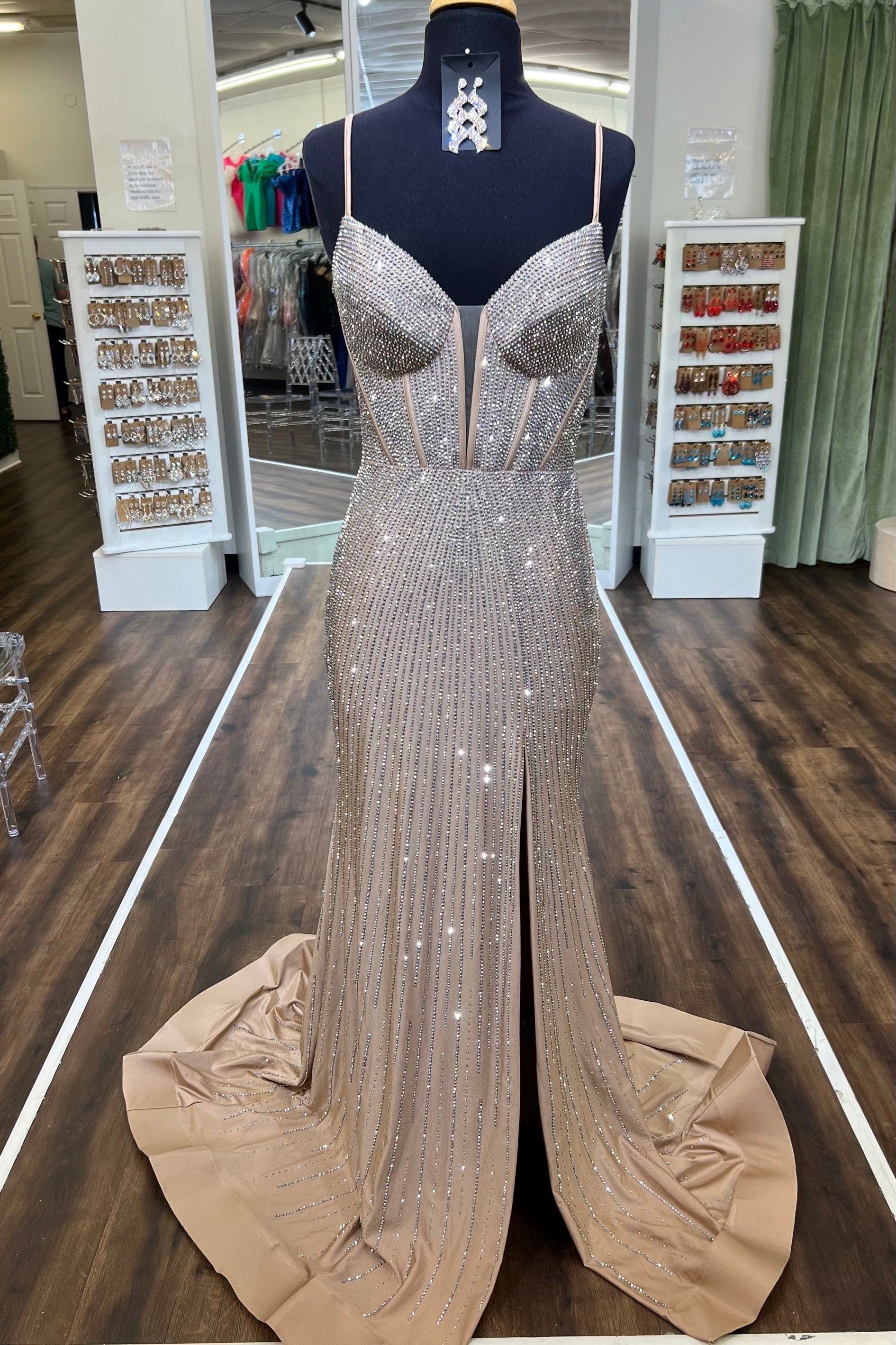 Sherri Hill 55924 Nude/Silver