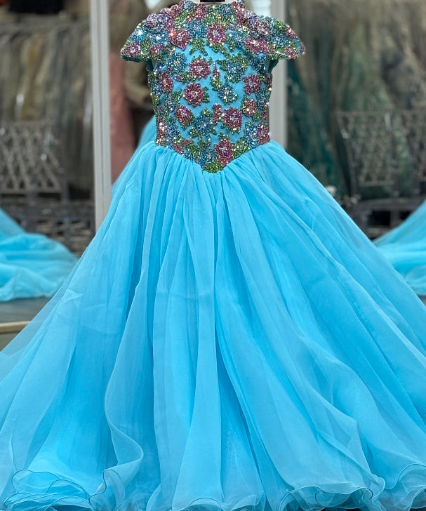 Sherri Hill K67111 Aqua/Pink AB