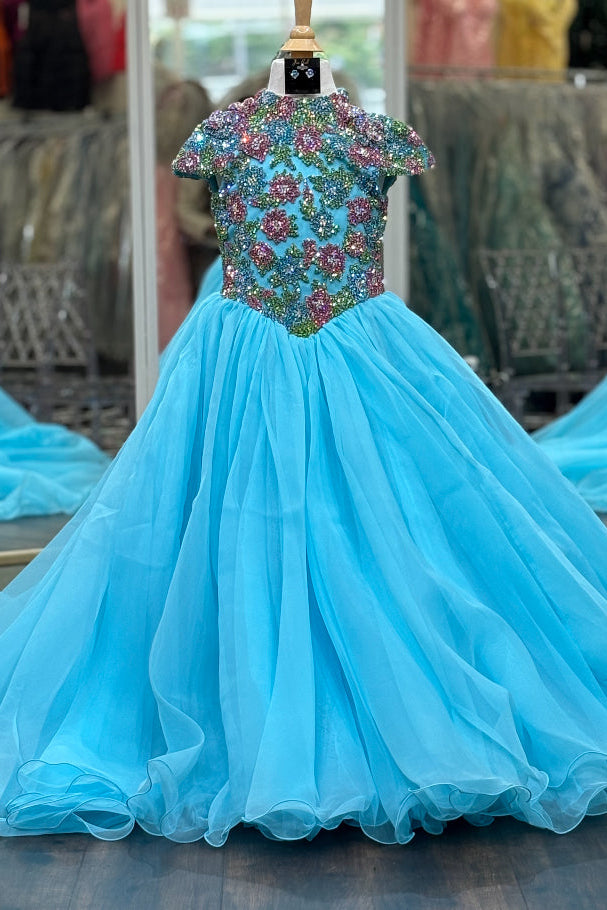 Sherri Hill K67111 Aqua/Pink AB