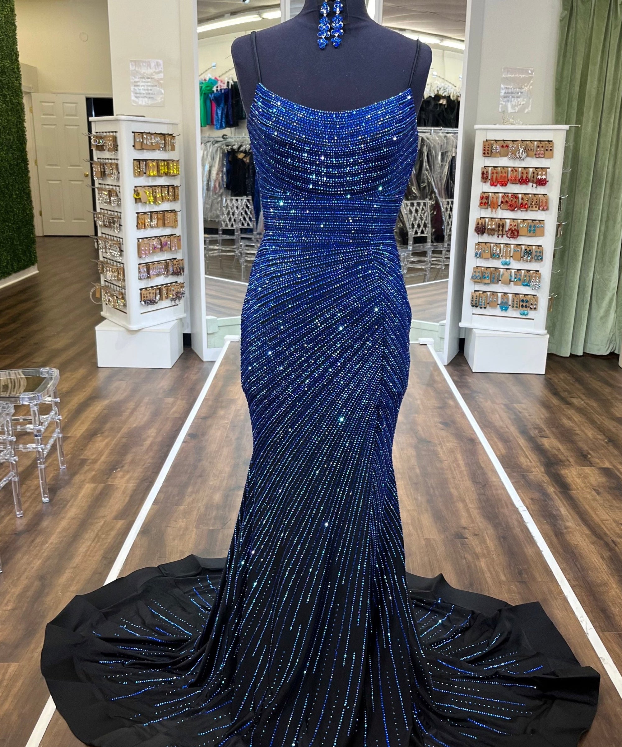 Sherri Hill 56006 Black/Royal