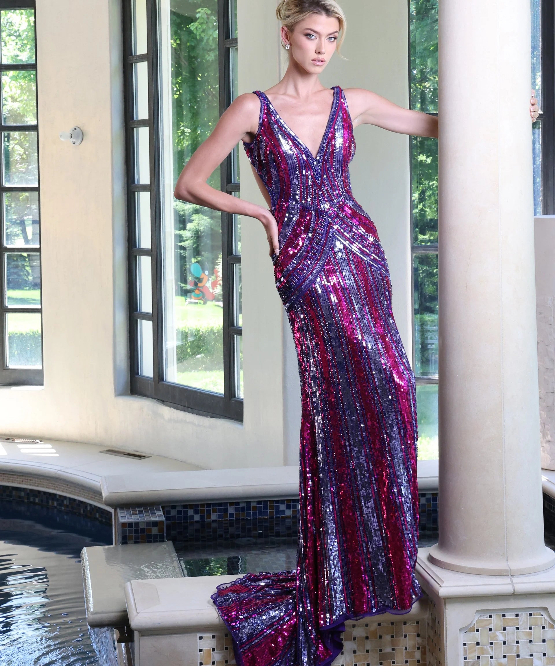 Jovani 43953 Purple/Multi