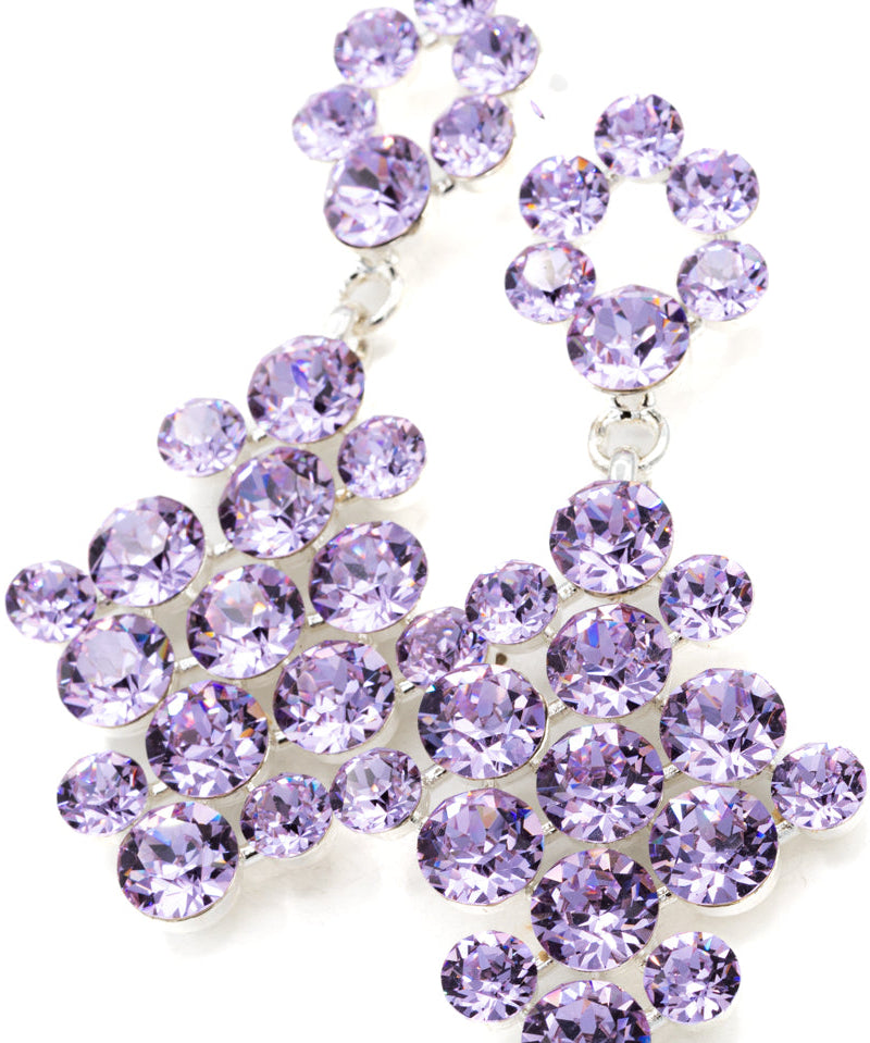 Light purple crystal earring on a white background