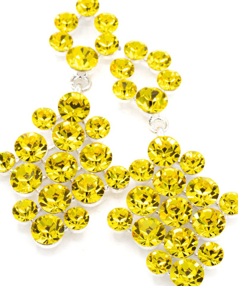 Yellow gemstones on a white background