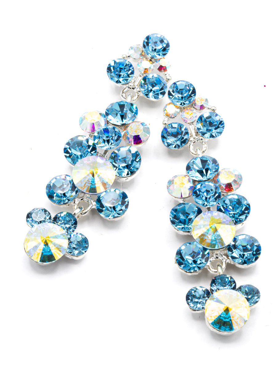 Eliza Benton Gracie crystal rhinestone statement drop earrings in Aqua AB