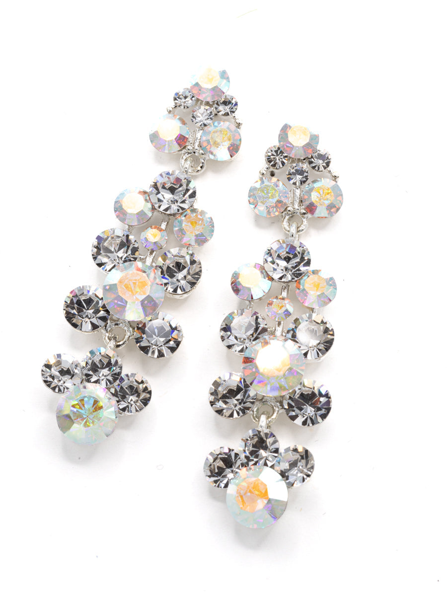 Eliza Benton Gracie crystal rhinestone statement drop earrings in Crystal AB