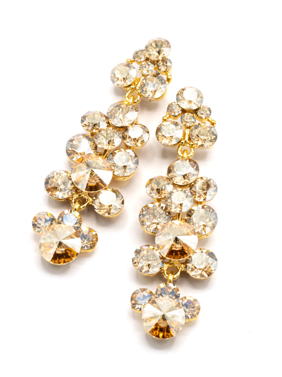 Eliza Benton Gracie crystal rhinestone statement drop earrings in Light Colorado Topaz