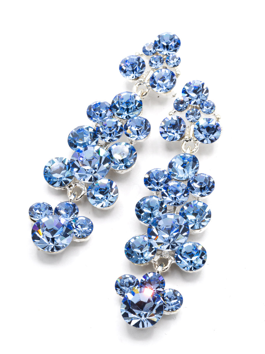 Eliza Benton Gracie crystal rhinestone statement drop earrings in Light Sapphire