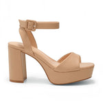 RSG Formals DeBlossom Anya nude block heel sandals with an open-toe design and adjustable ankle strap for formal wear.